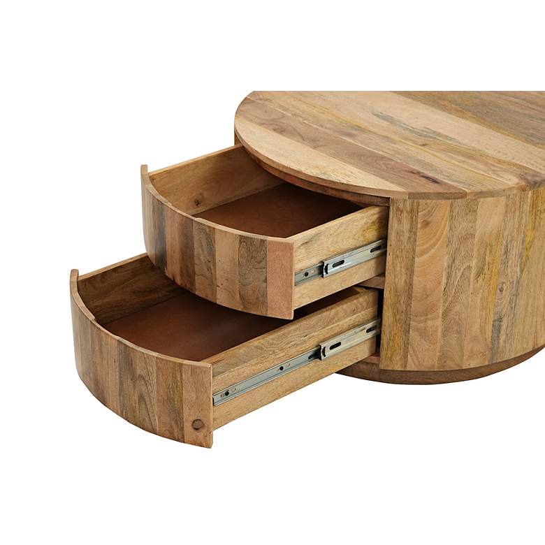 Image 4 Christa 30" Wide Natural Mango Wood 2-Drawer Coffee Table more views