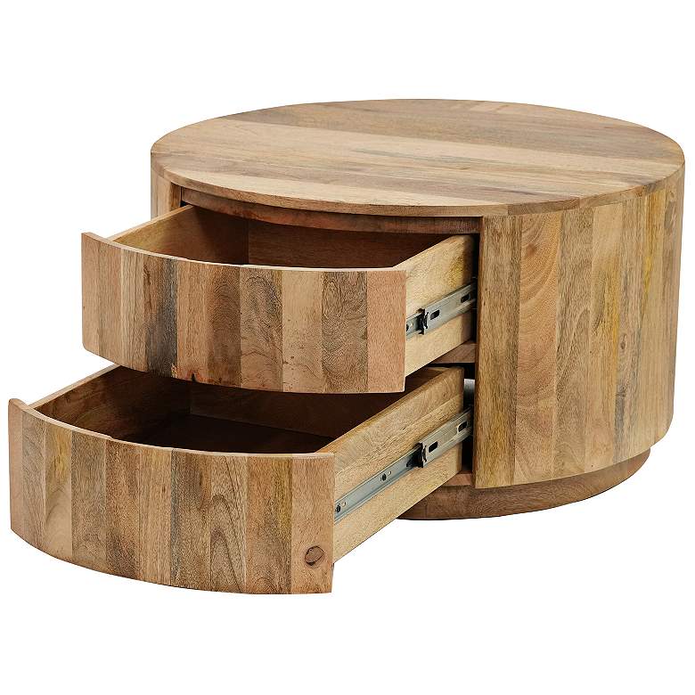 Image 5 Christa 30" Wide Natural Mango Wood 2-Drawer Coffee Table more views
