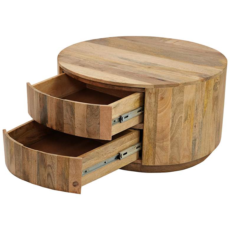 Image 6 Christa 30" Wide Natural Mango Wood 2-Drawer Coffee Table more views