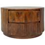 2_Christa 30" Wide Chestnut Wood 2-Drawer Round Coffee Table more views
