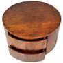 5_Christa 30" Wide Chestnut Wood 2-Drawer Round Coffee Table more views