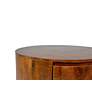6_Christa 30" Wide Chestnut Wood 2-Drawer Round Coffee Table more views