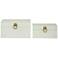 Christen White Faux Leather Decorative Boxes Set of 2