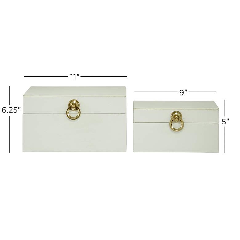 Christen White Faux Leather Decorative Boxes Set of 2 more views