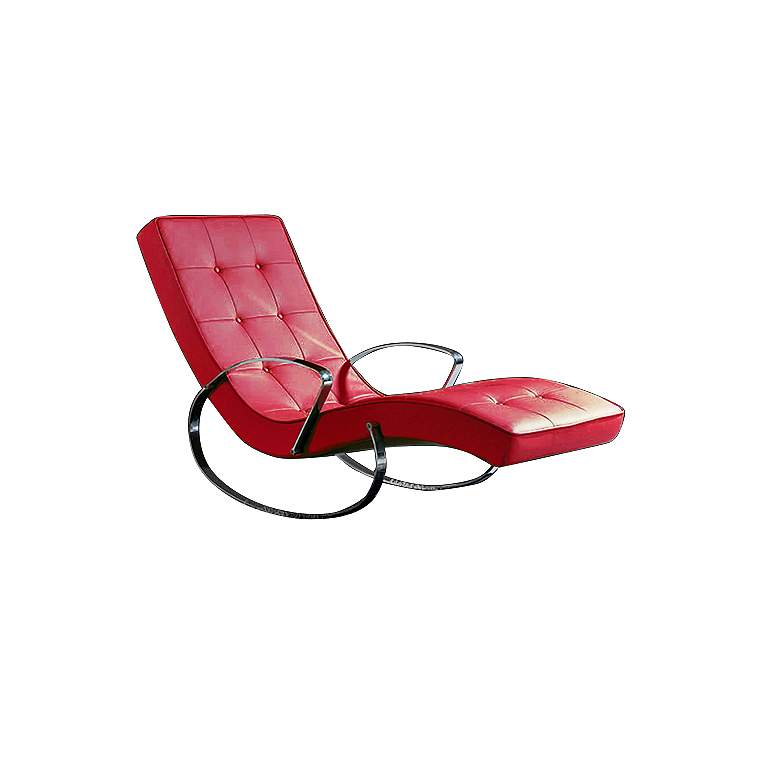 Image 1 Christiane Red Leatherette Rocker Chaise