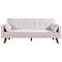 Christina 84" Wide Beige Chenille Tufted Convertible Sleeper Sofa