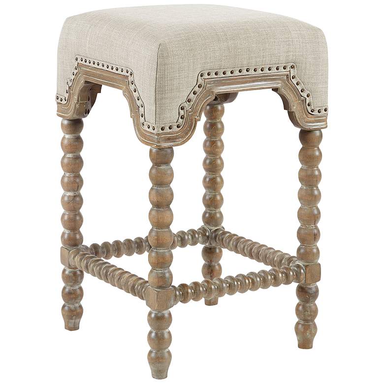Image 2 Christine 25 3/4" Reclaimed Gray Smooth Wood Counter Stool
