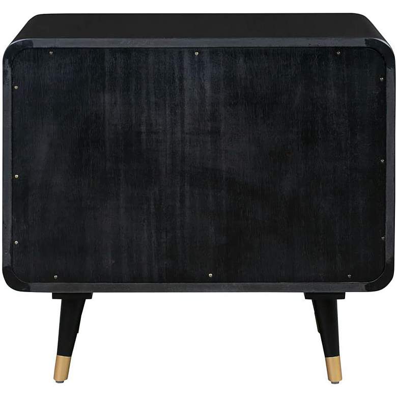 Image 5 Christine 27 inch Wide Black and Natural Cane 2-Drawer Modern Nightstand more views