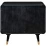 Christine 27" Wide Black and Natural Cane 2-Drawer Modern Nightstand