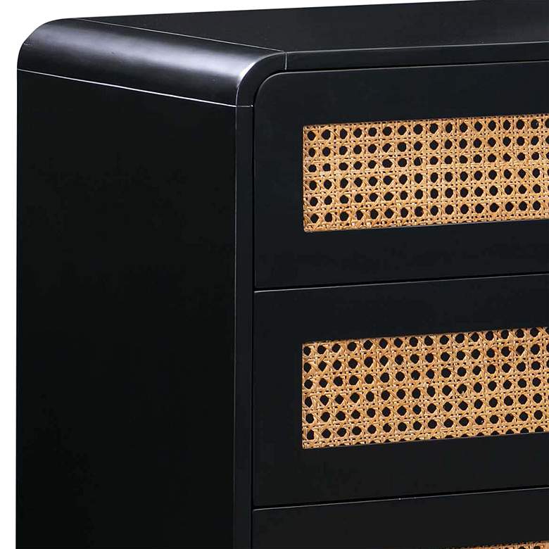 Image 3 Christine 62" Wide Black Acacia Wood and Iron 6-Drawer Dresser more views