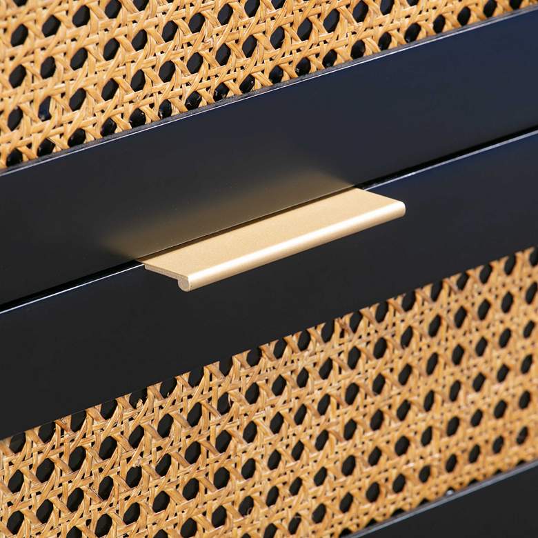 Image 6 Christine 62" Wide Black Acacia Wood and Iron 6-Drawer Dresser more views