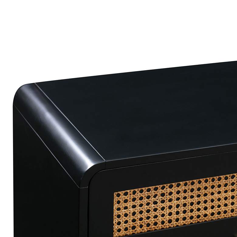 Image 7 Christine 62" Wide Black Acacia Wood and Iron 6-Drawer Dresser more views