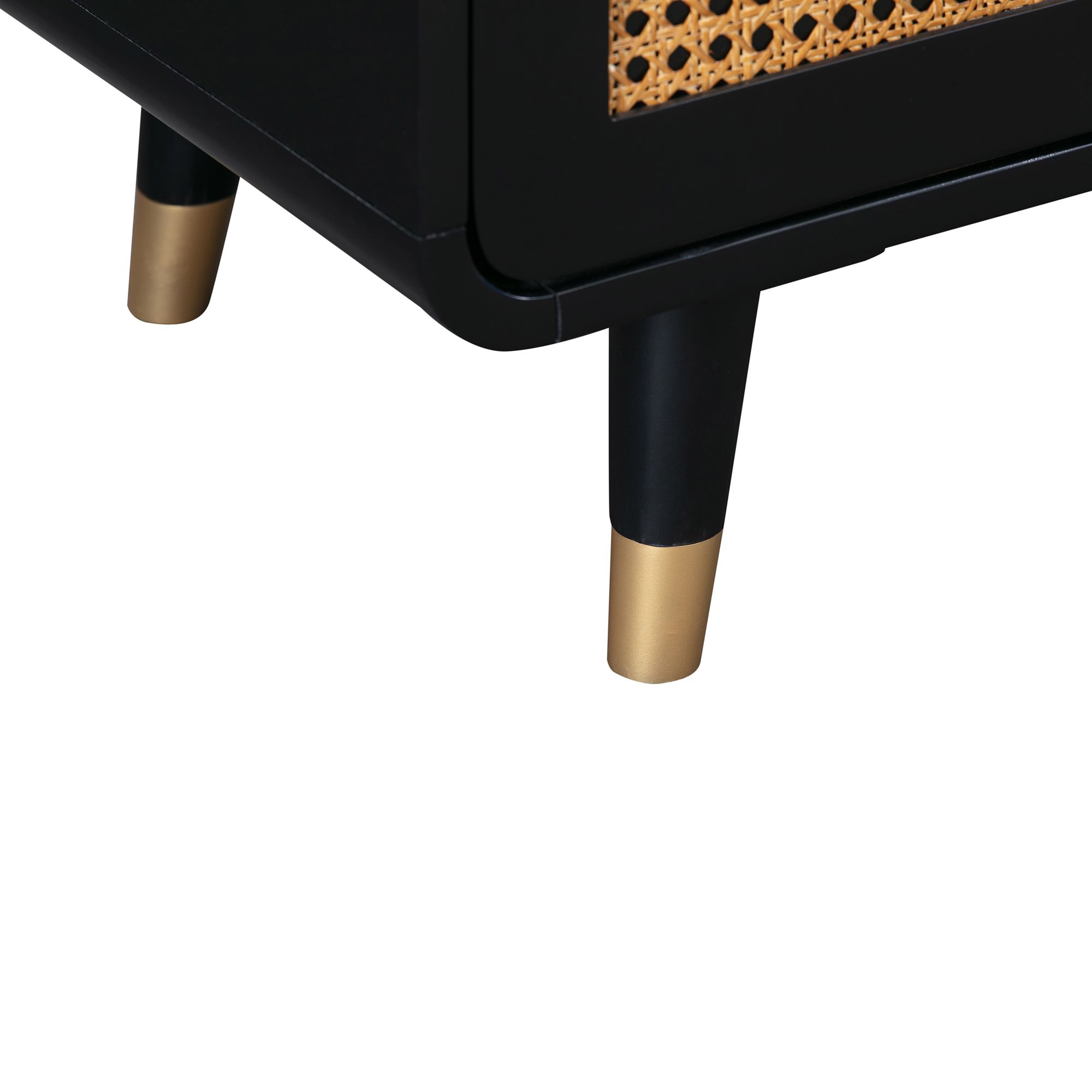 Christine 62" Wide Black Acacia Wood and Iron 6-Drawer Dresser