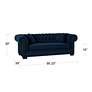 Christine 86 1/4" Wide Ink Blue Velvet Tufted Sofa in scene