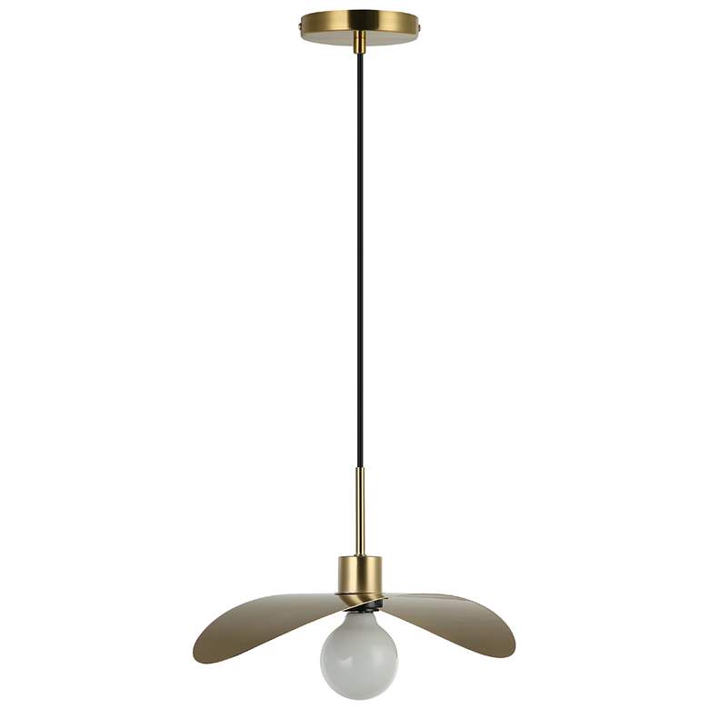 Image 1 Christobel 16" Wide Aged Brass Finish Pendant w/ White Shade