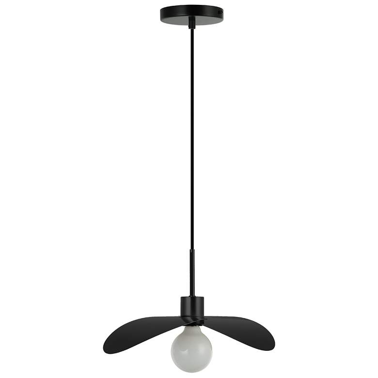 Image 1 Christobel 16" Wide Matte Black Finish Pendant w/ White Shade