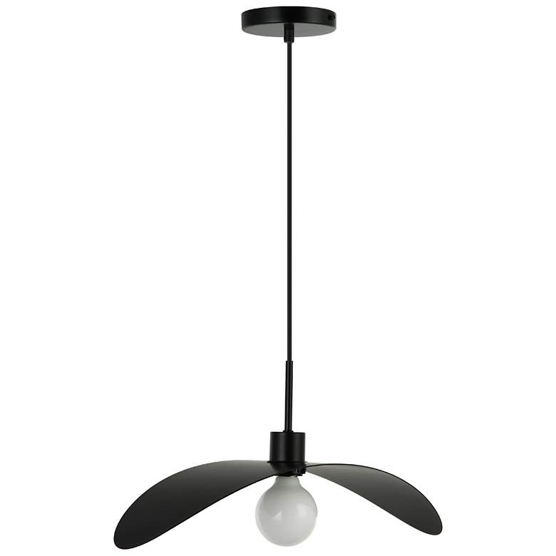 Image 1 Christobel 19.75" Wide Matte Black Finish Pendant w/ White Shade