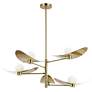 1_Christobel 40" Wide 5-Light Aged Brass Finish Chandelier w/ White Shade