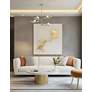 2_Christobel 40" Wide 5-Light Aged Brass Finish Chandelier w/ White Shade more views