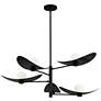 1_Christobel 40" Wide 5-Light Matte Black Finish Chandelier w/ White Shade