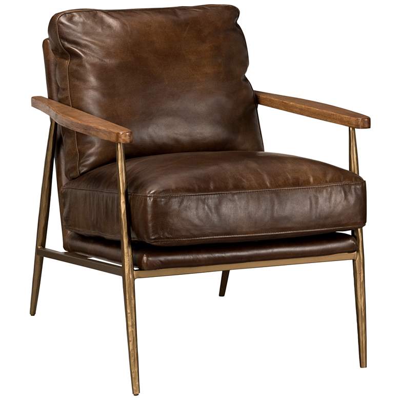 Image 1 Christopher Brown Top Grain Leather Club Chair