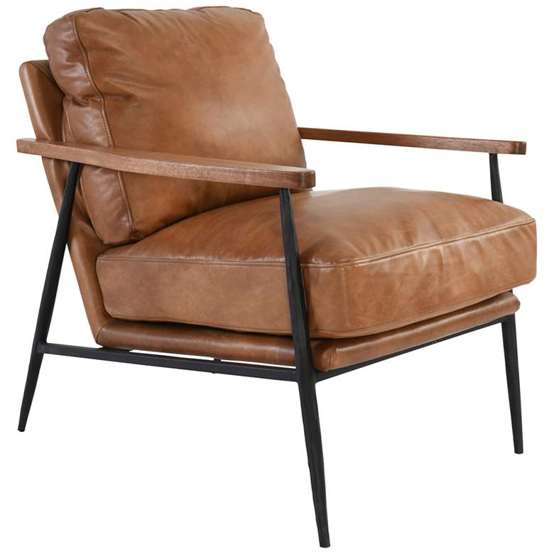 Image 1 Christopher Tan Top Grain Leather Club Chair