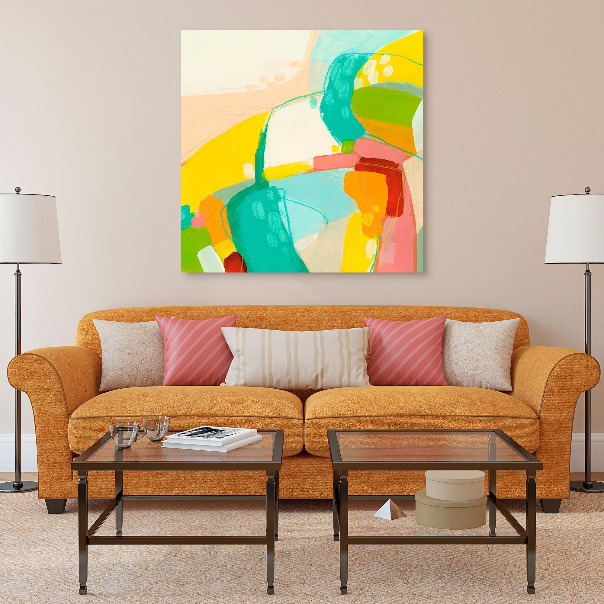 Image 3 Chroma 3" Frameless Free Floating Tempered Art Glass Wall Art more views