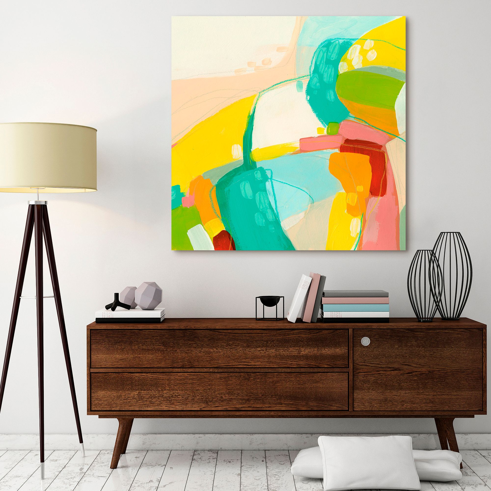 Image 4 Chroma 3" Frameless Free Floating Tempered Art Glass Wall Art more views