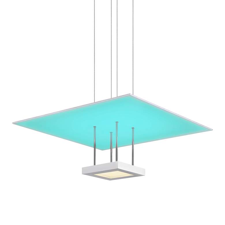 Image 1 Chromaglo™ Spectrum 20"W Satin White LED Pendant Light