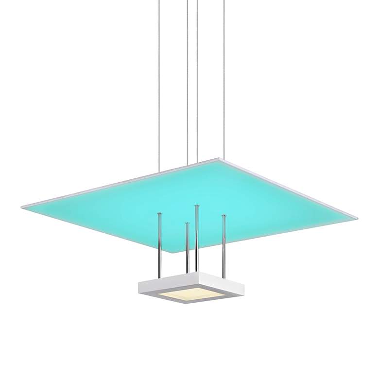 Image 1 Chromaglo&#8482; Spectrum 20 inchW Satin White LED Pendant Light