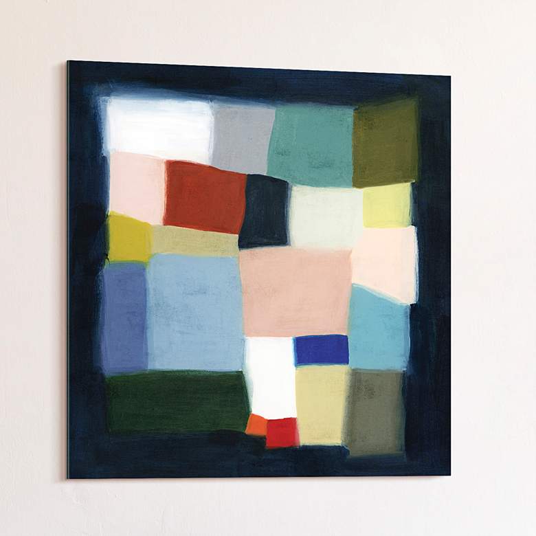 Image 1 Chromatic Cube I 38" Square Printed Tempered Glass Wall Art