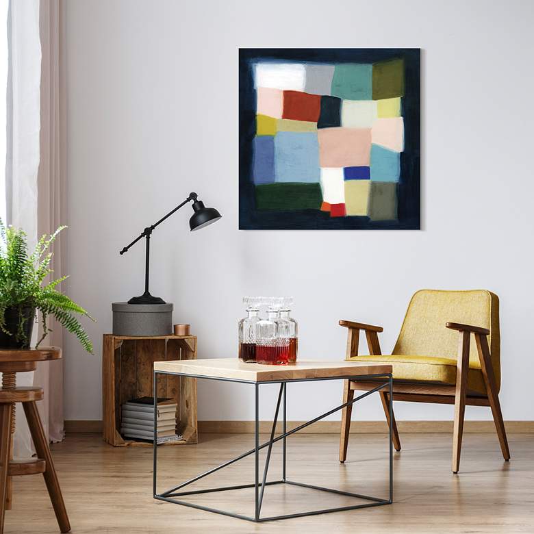 Image 5 Chromatic Cube I 38" Square Printed Tempered Glass Wall Art more views