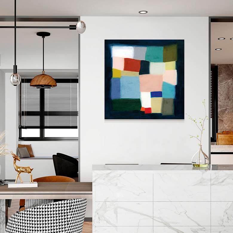 Image 6 Chromatic Cube I 38" Square Printed Tempered Glass Wall Art more views