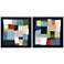 Chromatic Cube I&II 38" Square 2-Piece Glass Wall Art Set