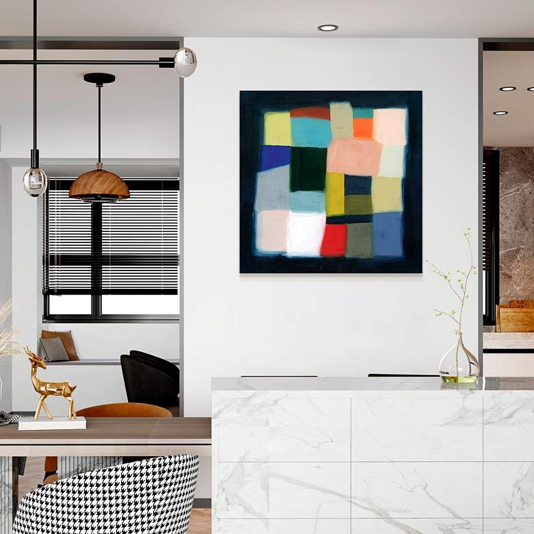 Image 4 Chromatic Cube II 38" Square Printed Glass Wall Art more views