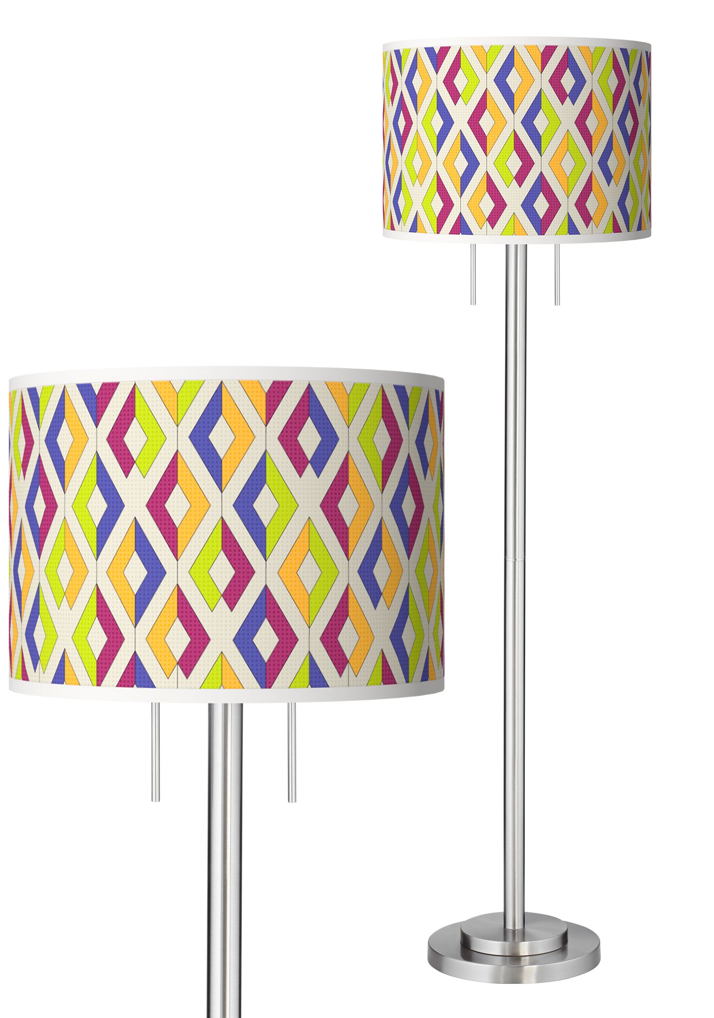 Chromatic Diamonds Giclee Brushed Nickel Garth Floor Lamp