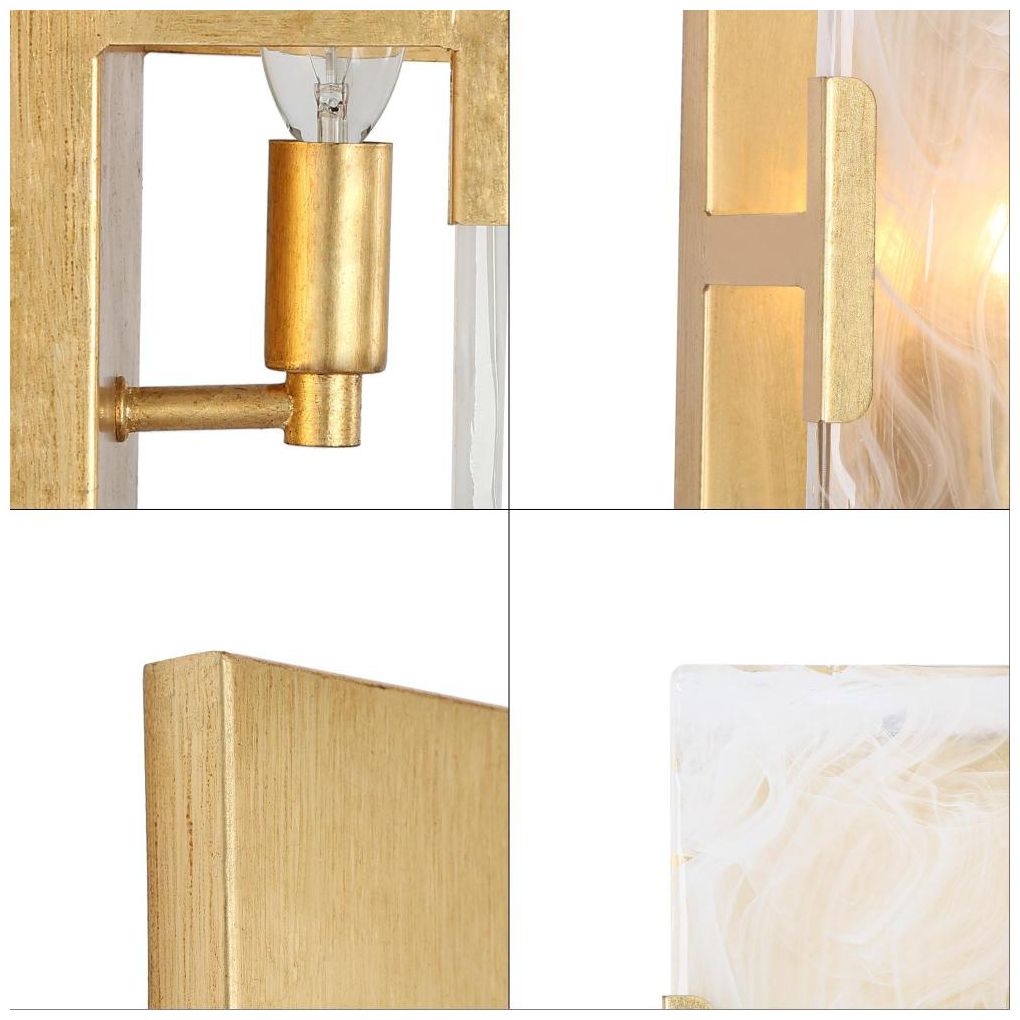Image 3 Chromaticrisp 10" High Gold Leaf Distressed Wall Sconce more views