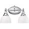 Chrome and Cased Opal Glass 14 1/2" Wide Bathroom Light