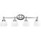 Chrome and Cased Opal Glass 33" Wide Bathroom Light