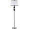 Chrome and Faux Wood Modern Floor Lamp