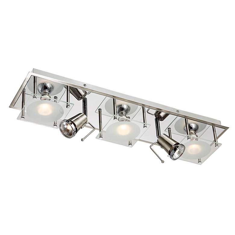Image 1 Chrome and Glass 25 inch Wide Halogen Ceiling and Wall Light