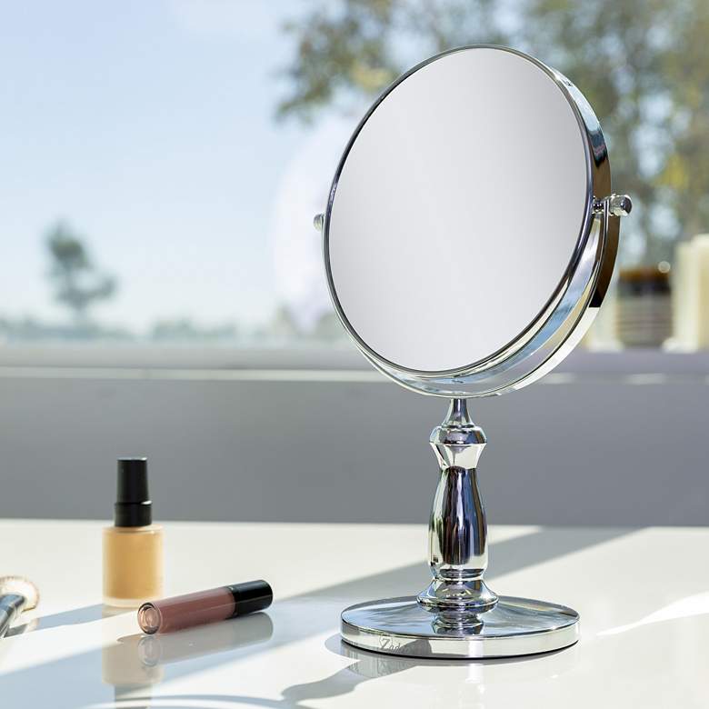 Image 1 Chrome Dual-Sided 1X/8X Magnified Swivel Vanity Mirror