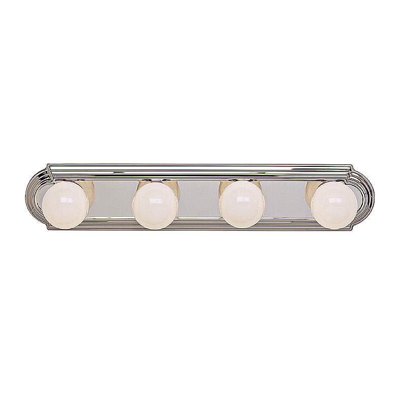 Image 1 Chrome Finish 24 inch Wide 4-Light Bathbar