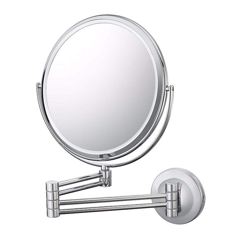 Image 1 Chrome Finish Swing Arm Vanity 7 3/4 inch Wide Wall Mirror
