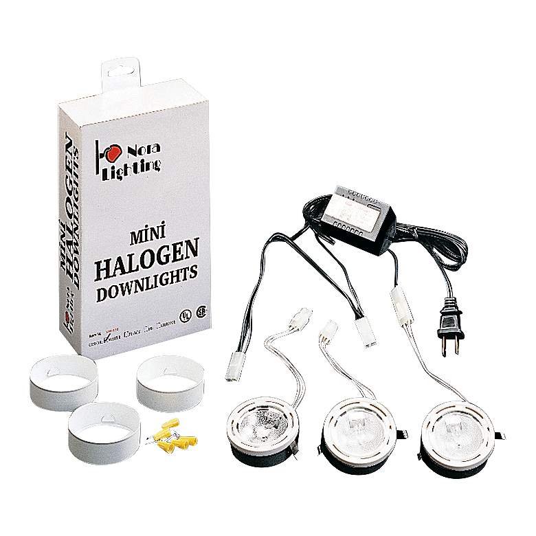 Image 1 Chrome Halogen Puck Light Kit with 3 Lights by Nora Lighting