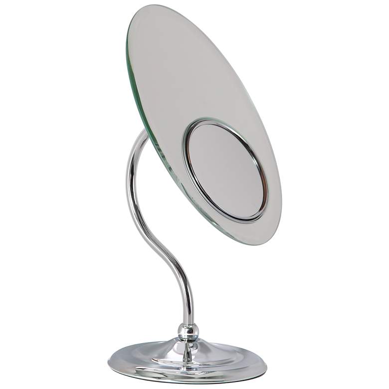 Image 1 Chrome S-Neck Dual-Sided Magnified Makeup Mirror