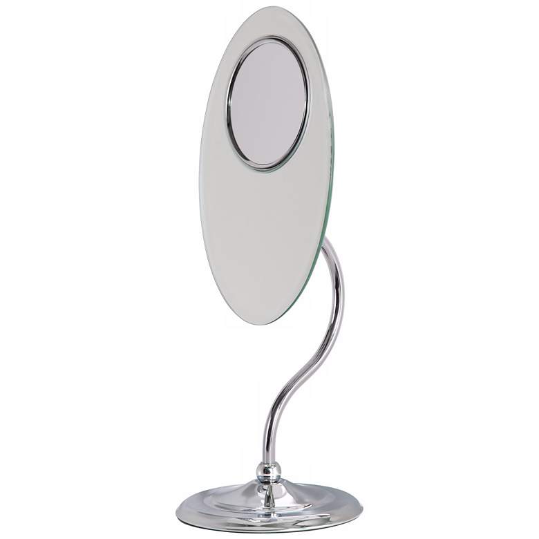 Image 3 Chrome S-Neck Dual-Sided Magnified Makeup Mirror more views