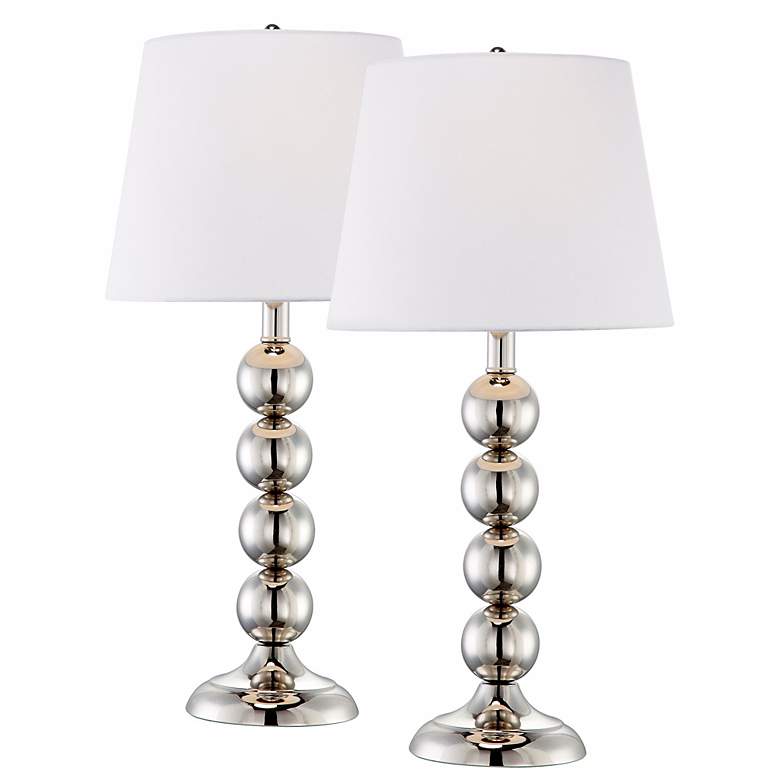 Image 1 Chrome Stack Set of Two Table Lamps