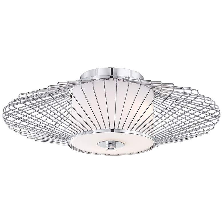 Image 1 Chrome Wire Ring 15 1/2" Wide Ceiling Light Fixture