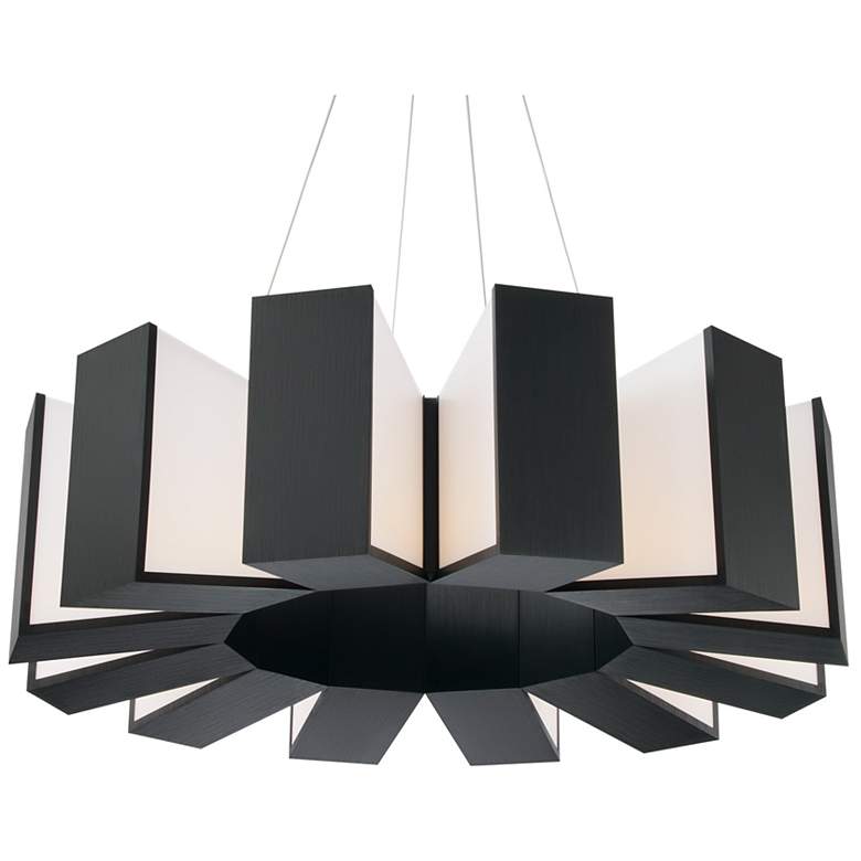 Image 3 Chronos 34" Wide Twelve Light Modern Chandelier in Black